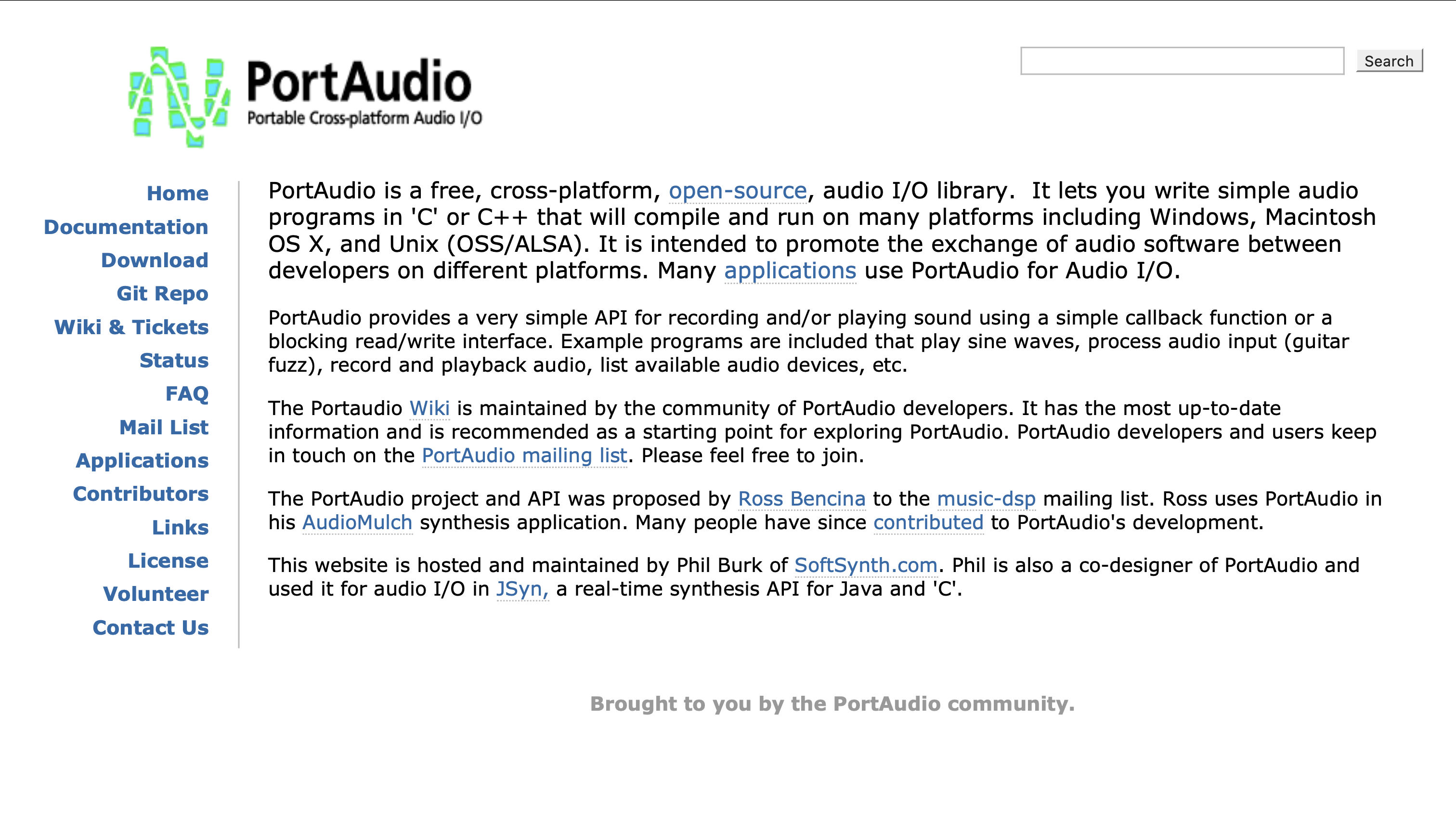 An image of the PortAudio project.